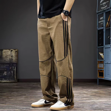 CurveLine Triple-Stripe Cord Joggers Pants