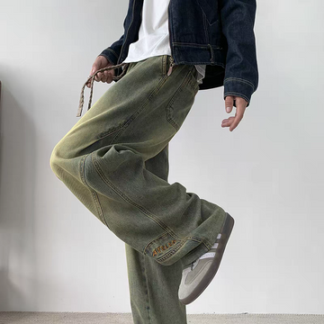 Arcfield Vintage-Wash Wide-Leg Denim Jeans